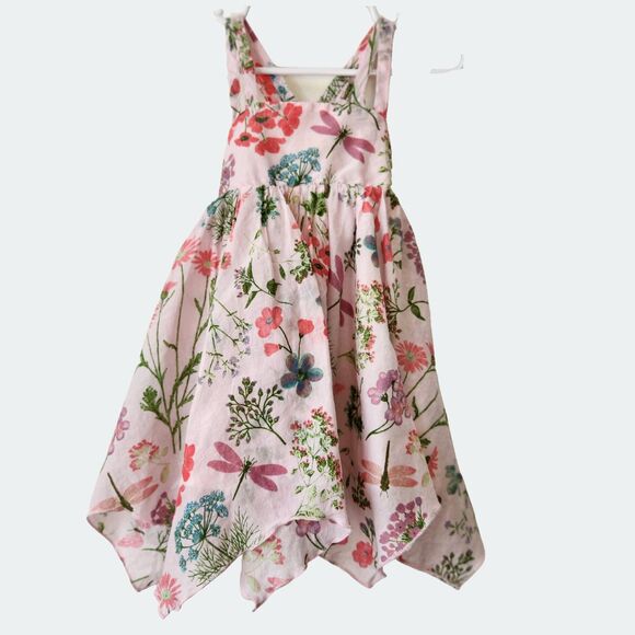 Baby Girl 1st Birthday Photoshoot Dress Floral Boho Handkerchief 12 Months - Picture 1 of 7